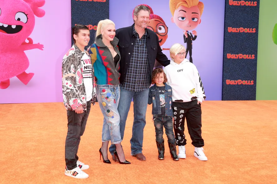 Blake Shelton And Gwen Stefani Make Rare Red Carpet Appearance With Stefani’s Three Kids