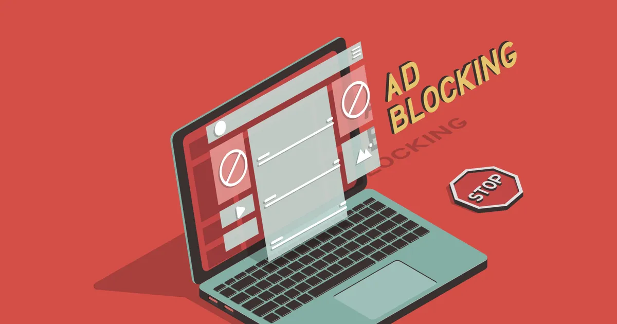 Vector illustration of ad blocking