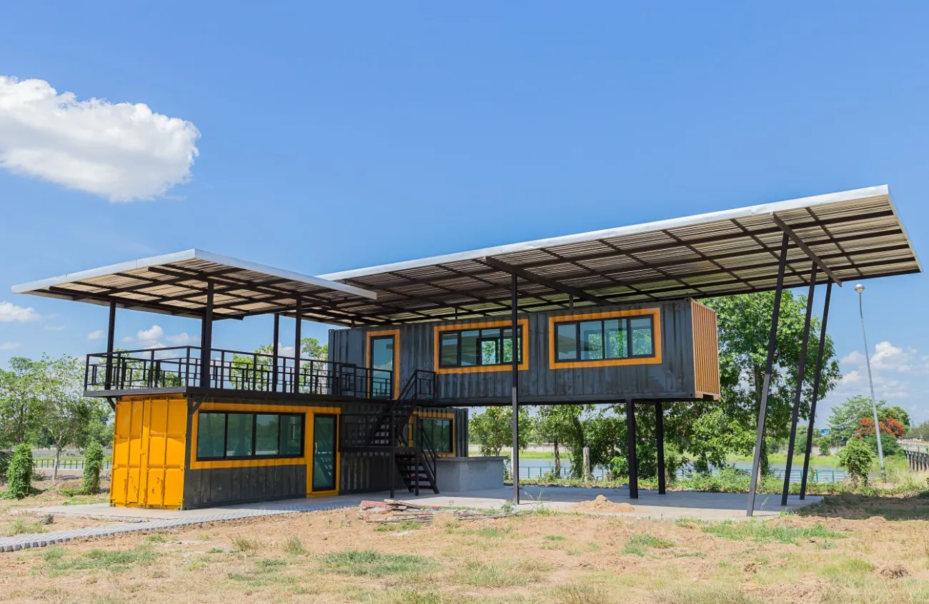 A modern shipping container home