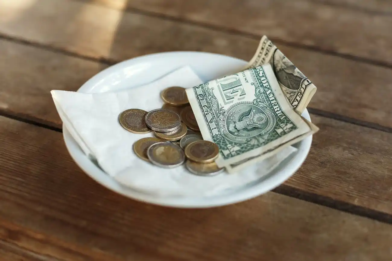 Tips Left at Restaurant Table