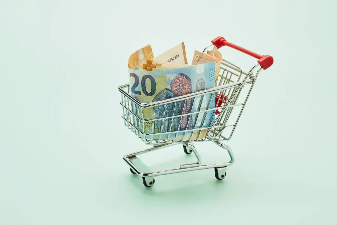 Grocery Shopping Cart Full of Money
