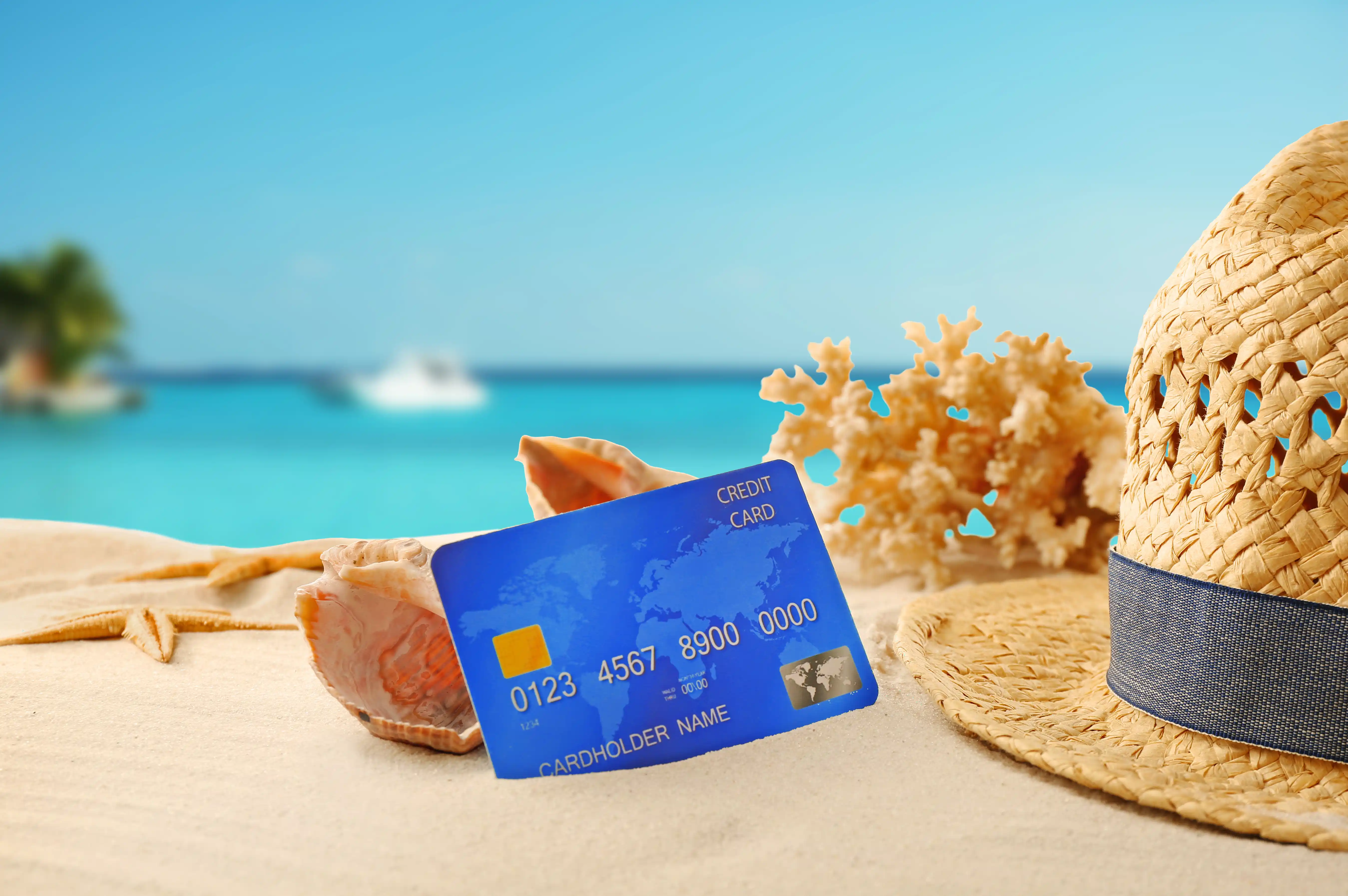 Credit Card in Sand at Beach