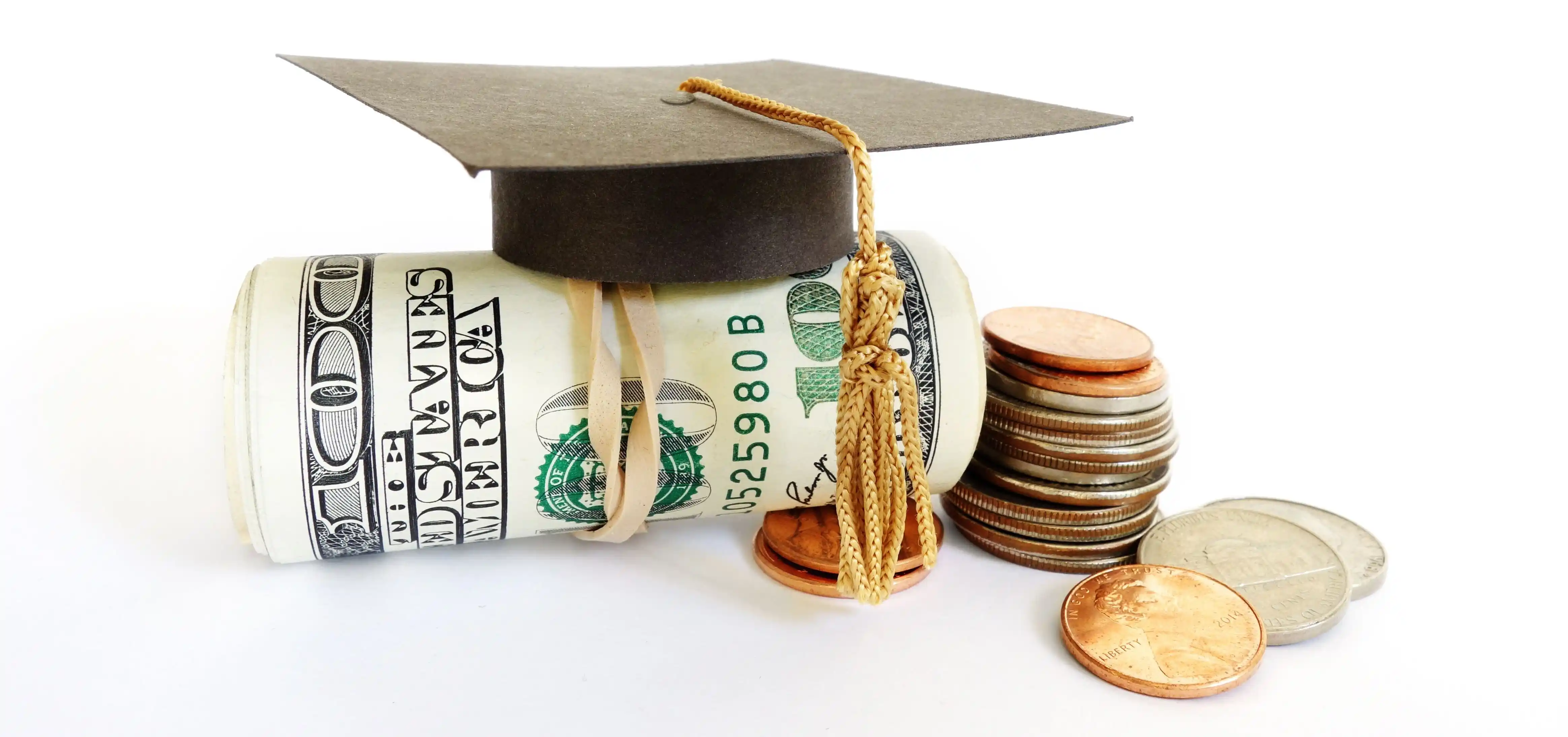 Student Graduation Cap on Money Roll