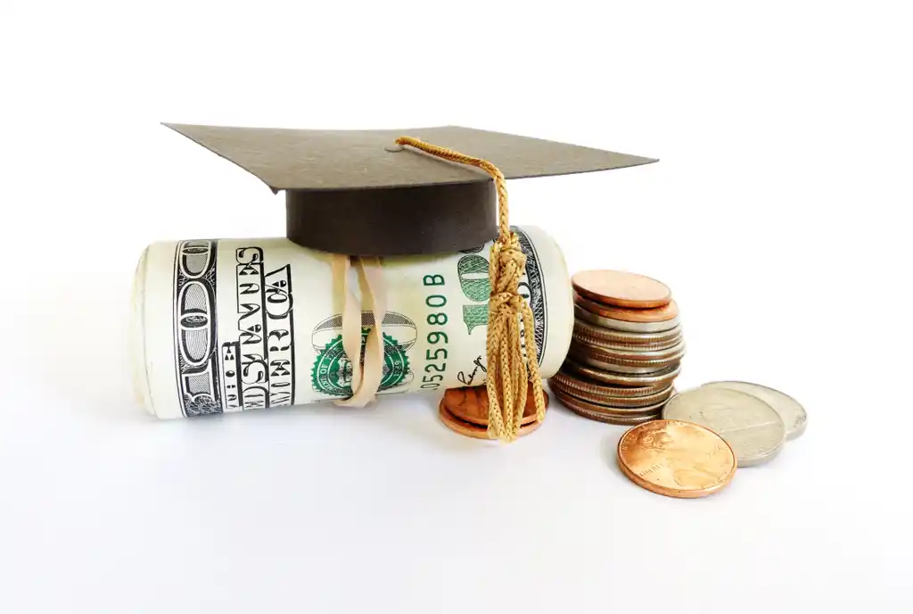 Student Graduation Cap on Money Roll