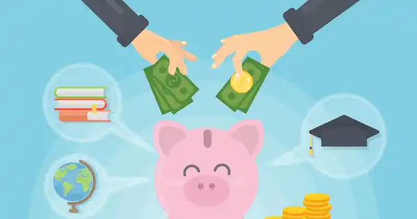 Students Saving Money in Piggy Bank