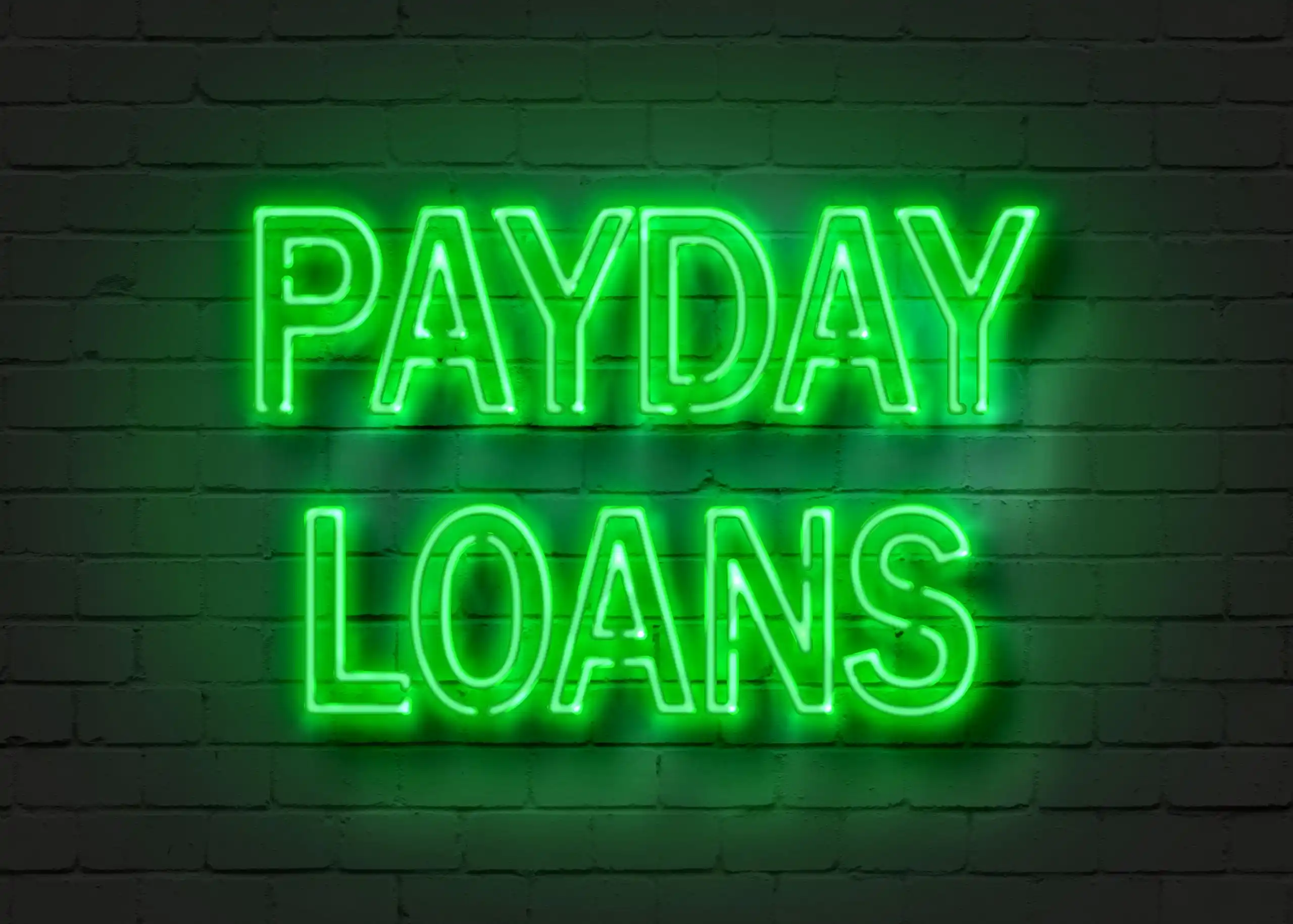 Payday Loans Neon Green Sign