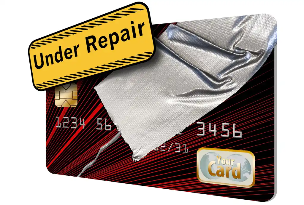 Credit Card Taped with Under Repair Sign
