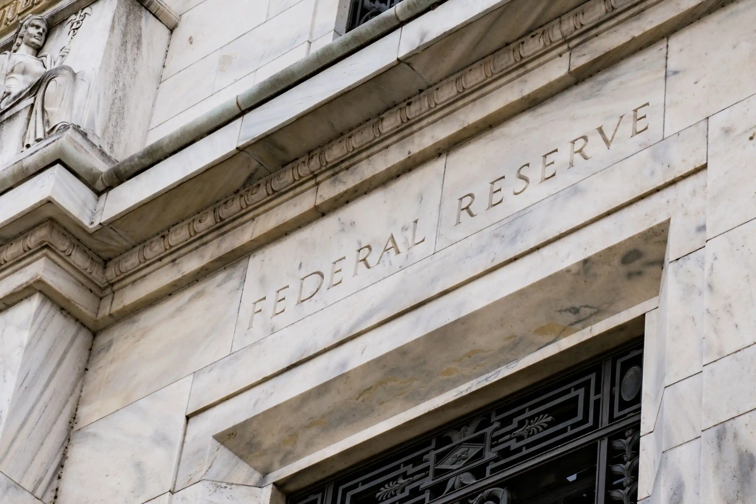 Marble Building Carved with Federal Reserve