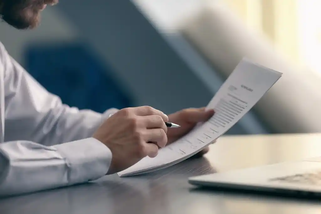 Man Studying Document