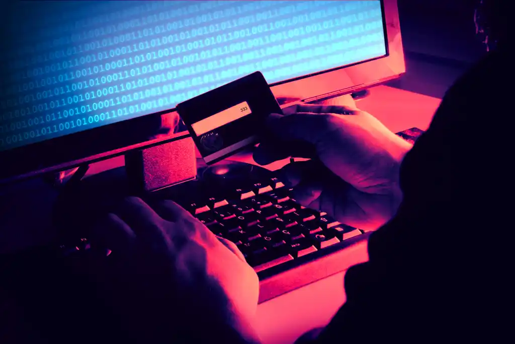 Hacker Stealing Credit Card Identity