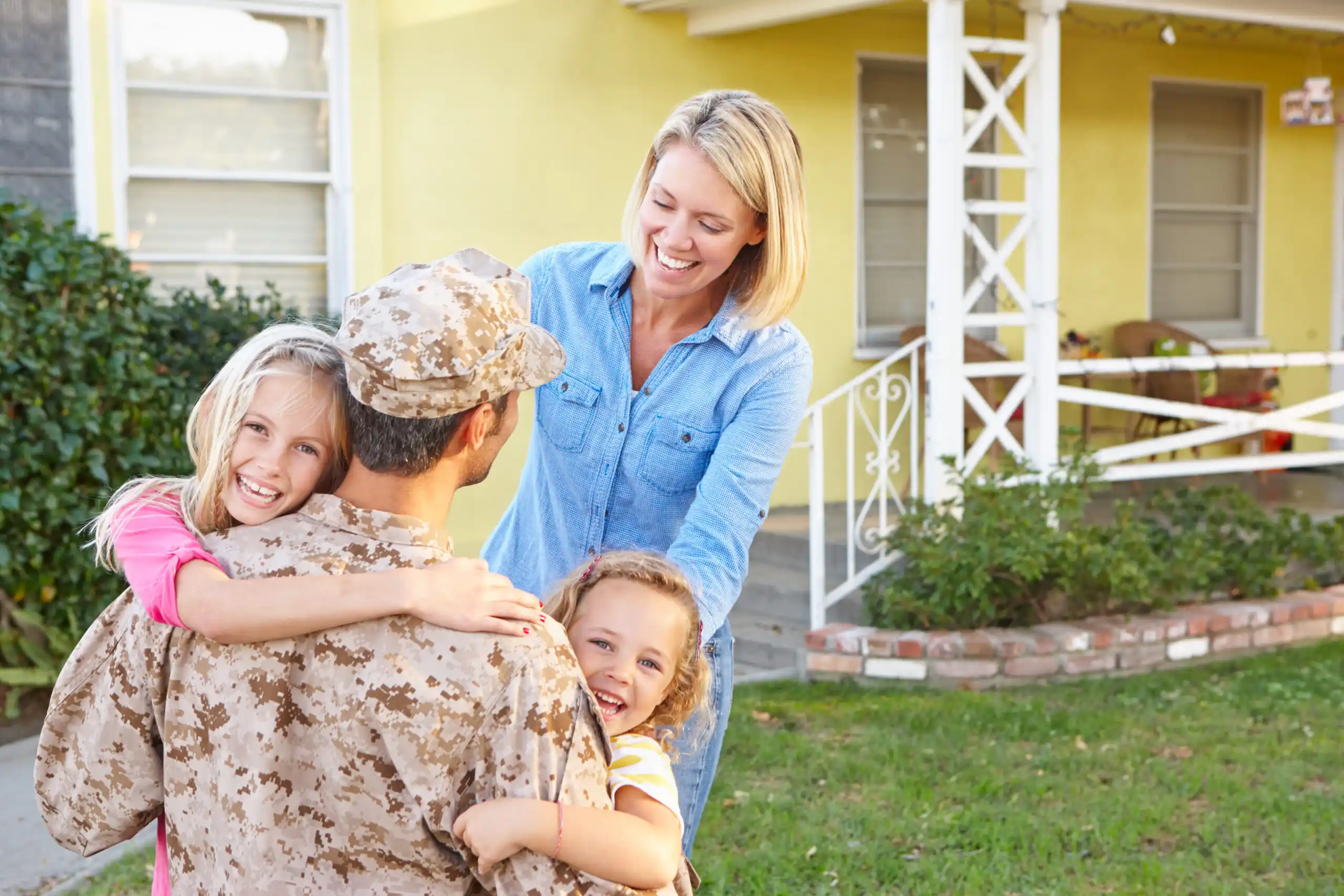 Military Family Celebrating Soldier