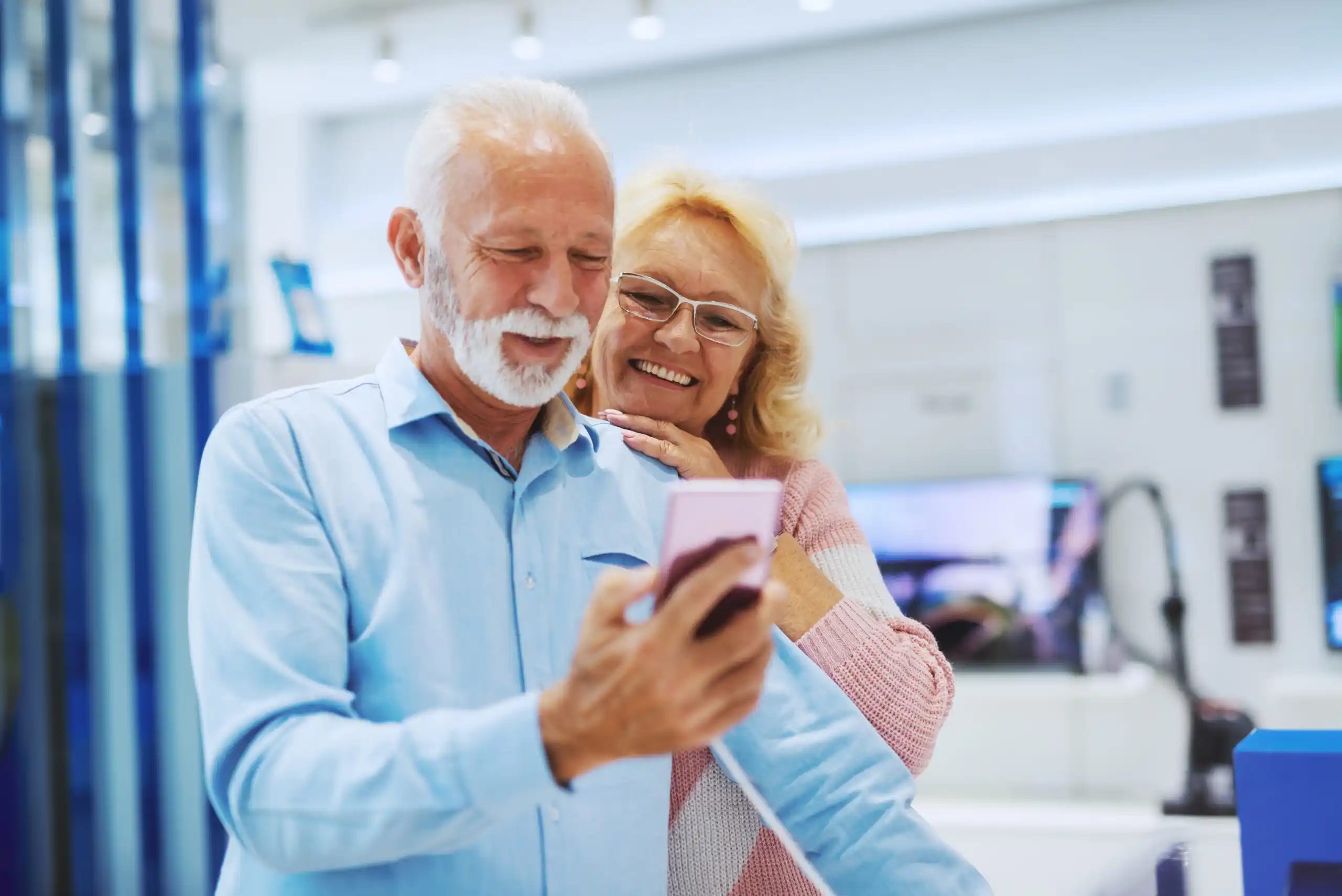 Seniors Shopping on Mobile Phone