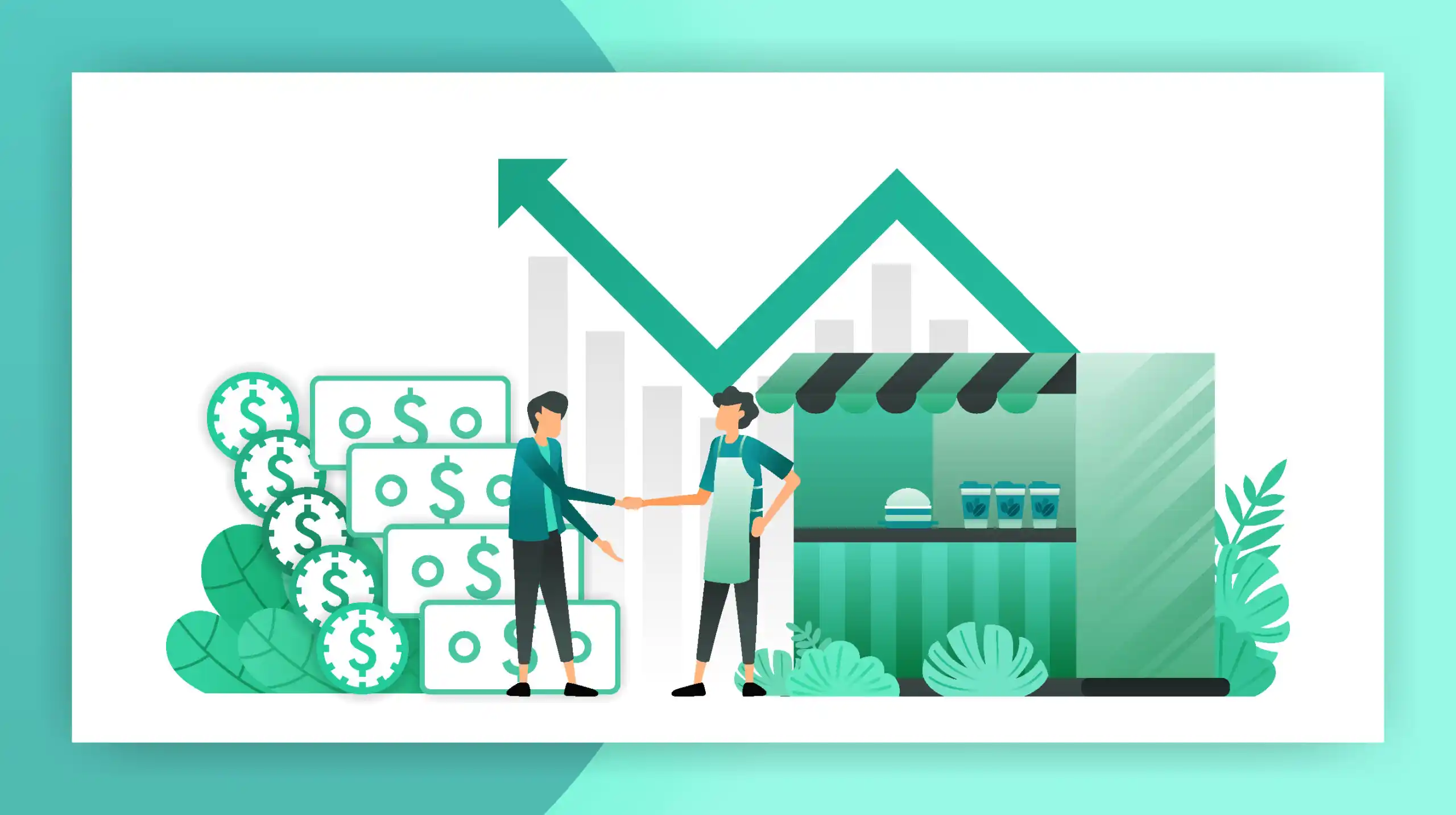 Graphic of Green Money and Stock Chart