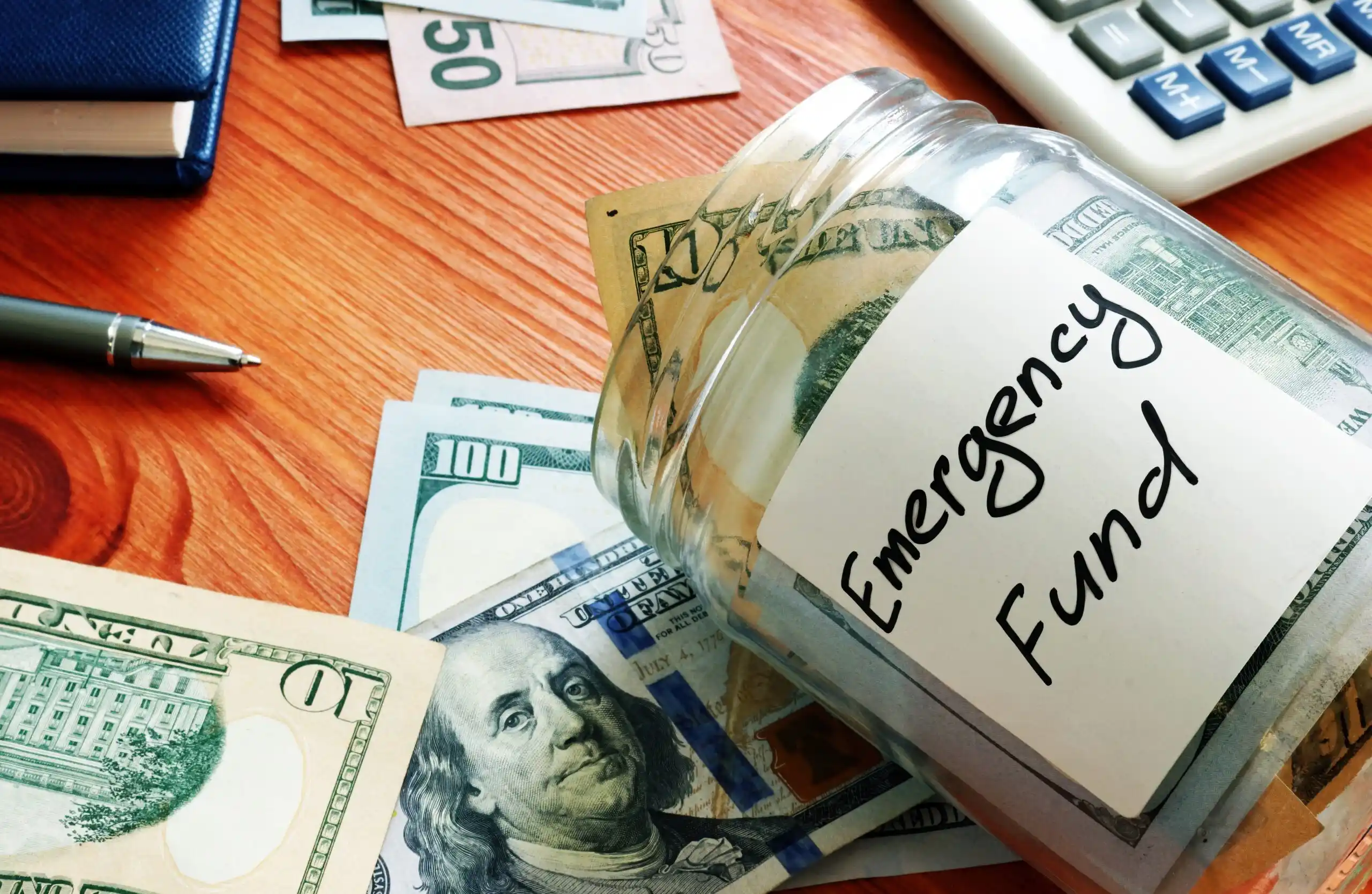 Money Jar Labeled Emergency Fund