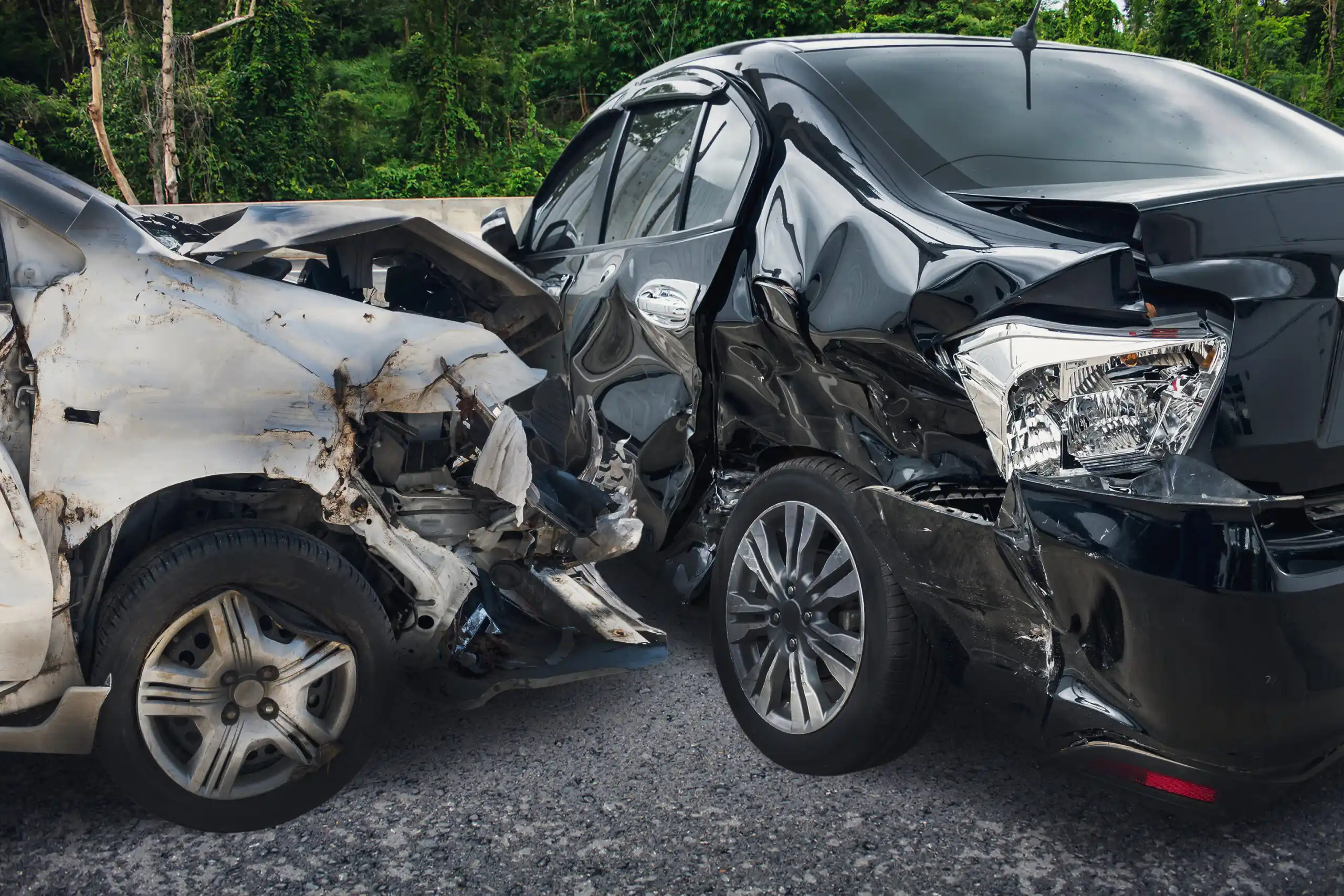 Car accident between two vehicles