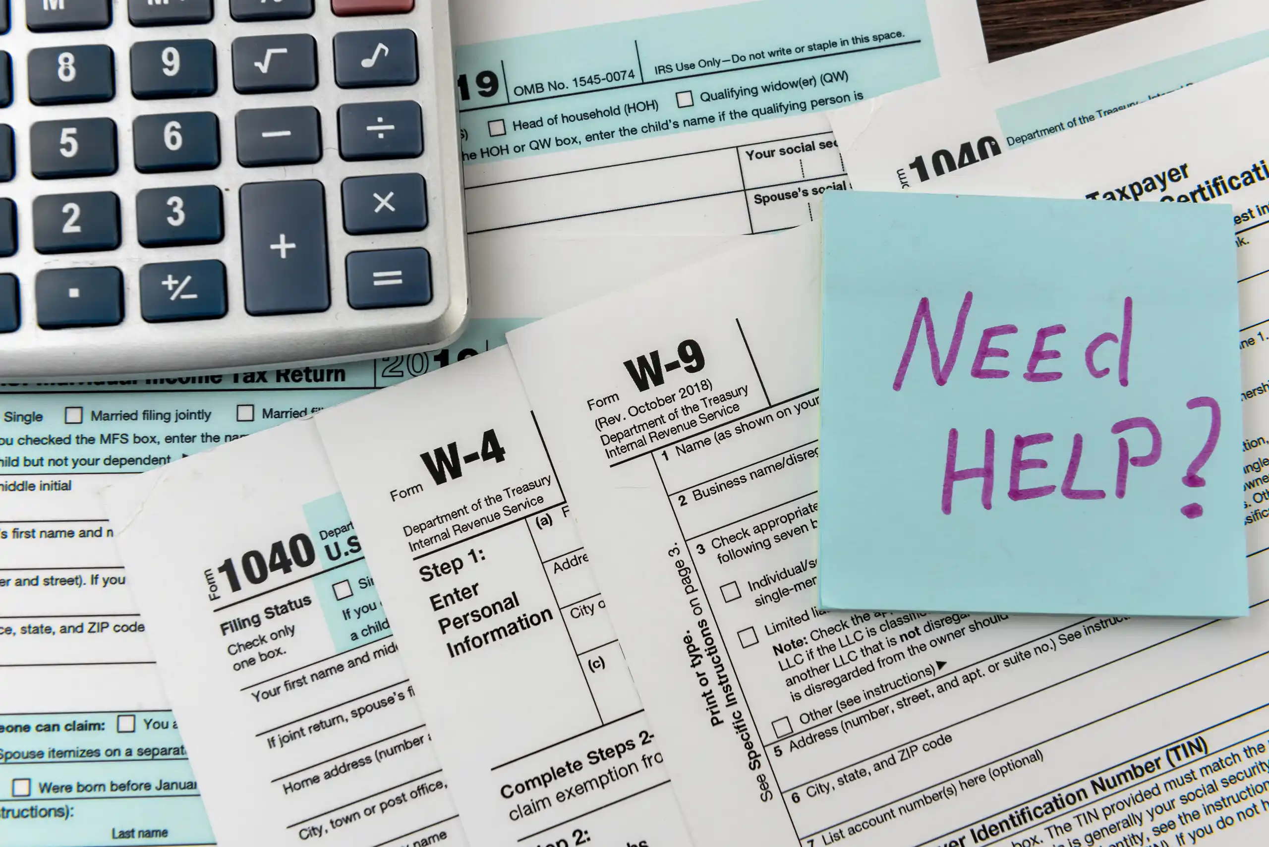 Income Tax Forms W-2 1040 W-4 Forms