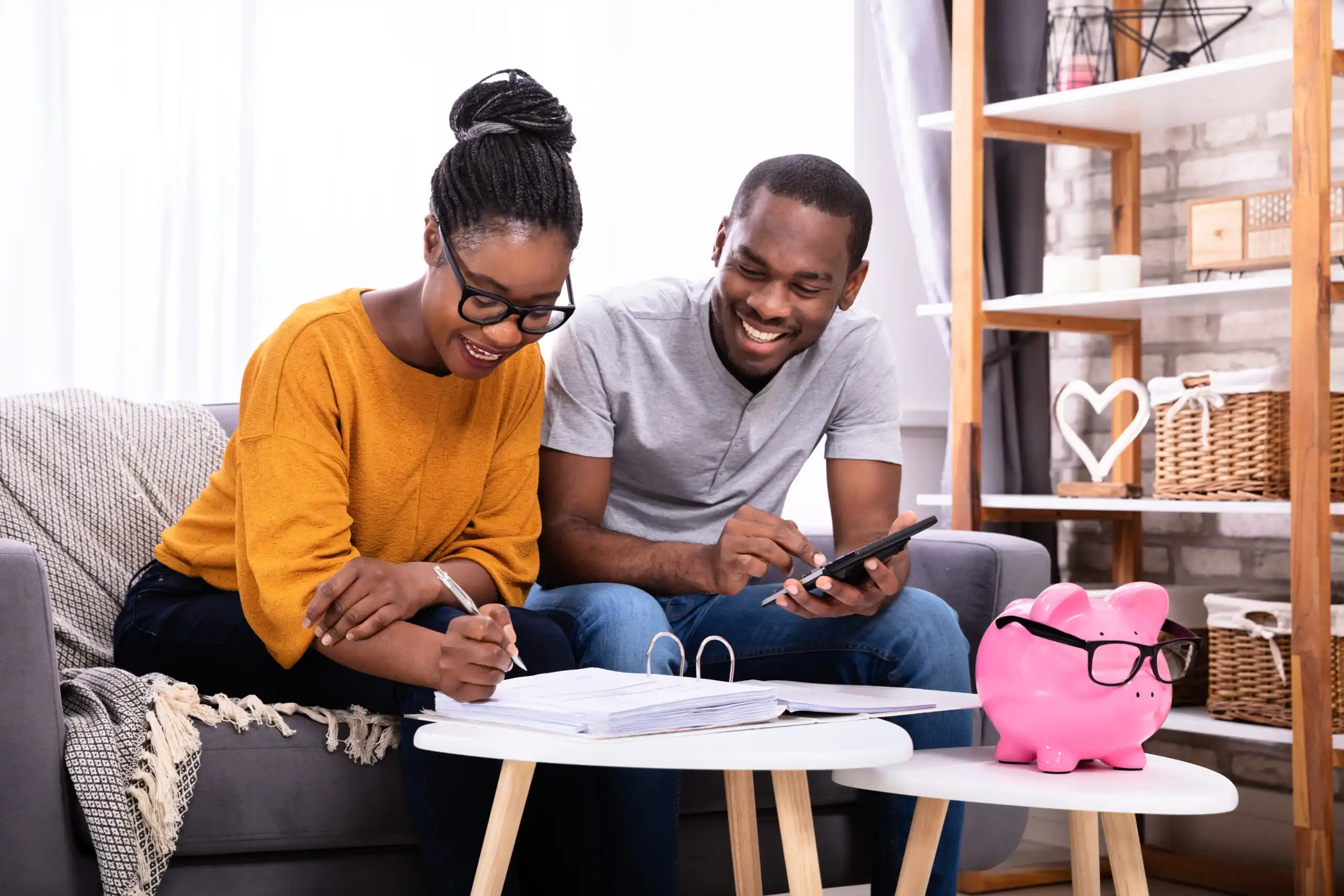 Couple planning their finances