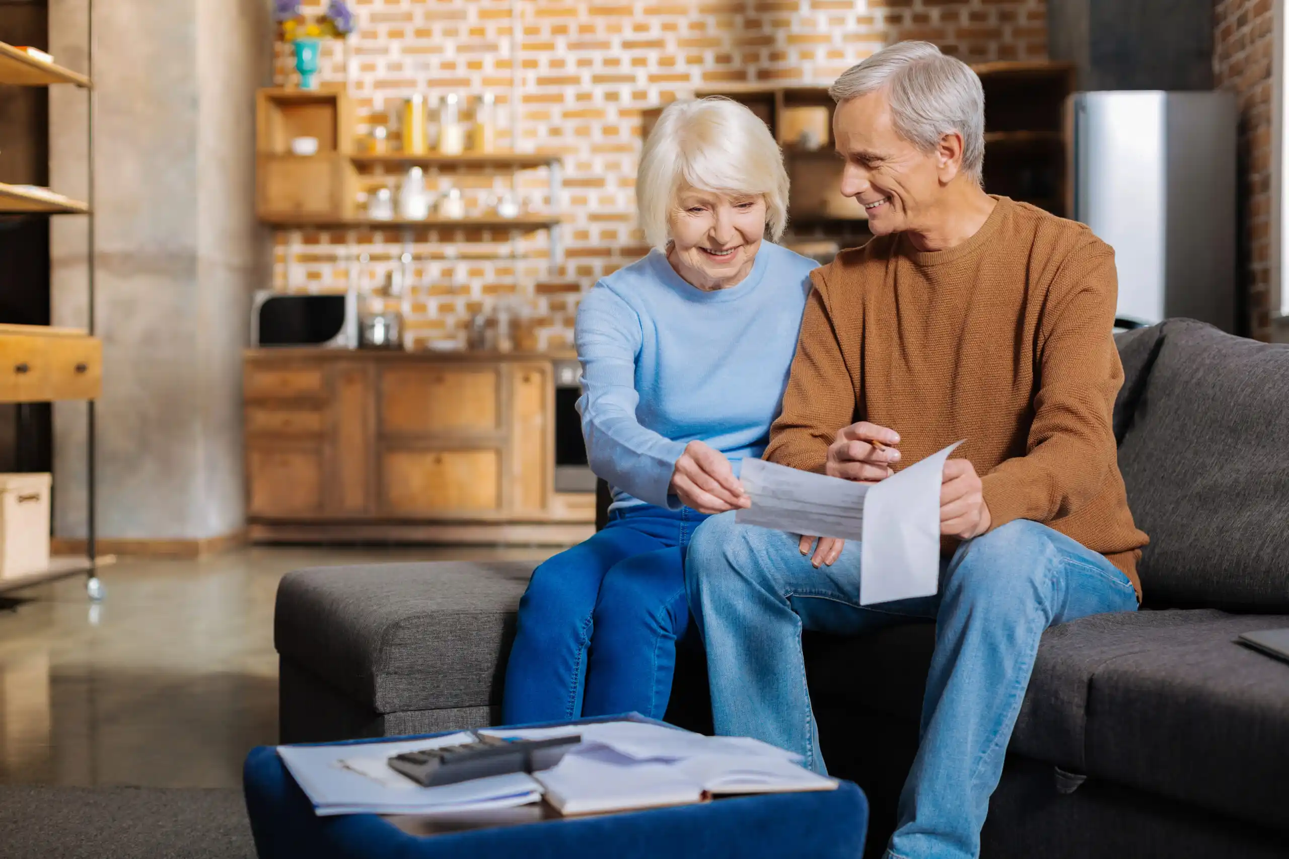 Retired Couple Looking at Financial Documents
