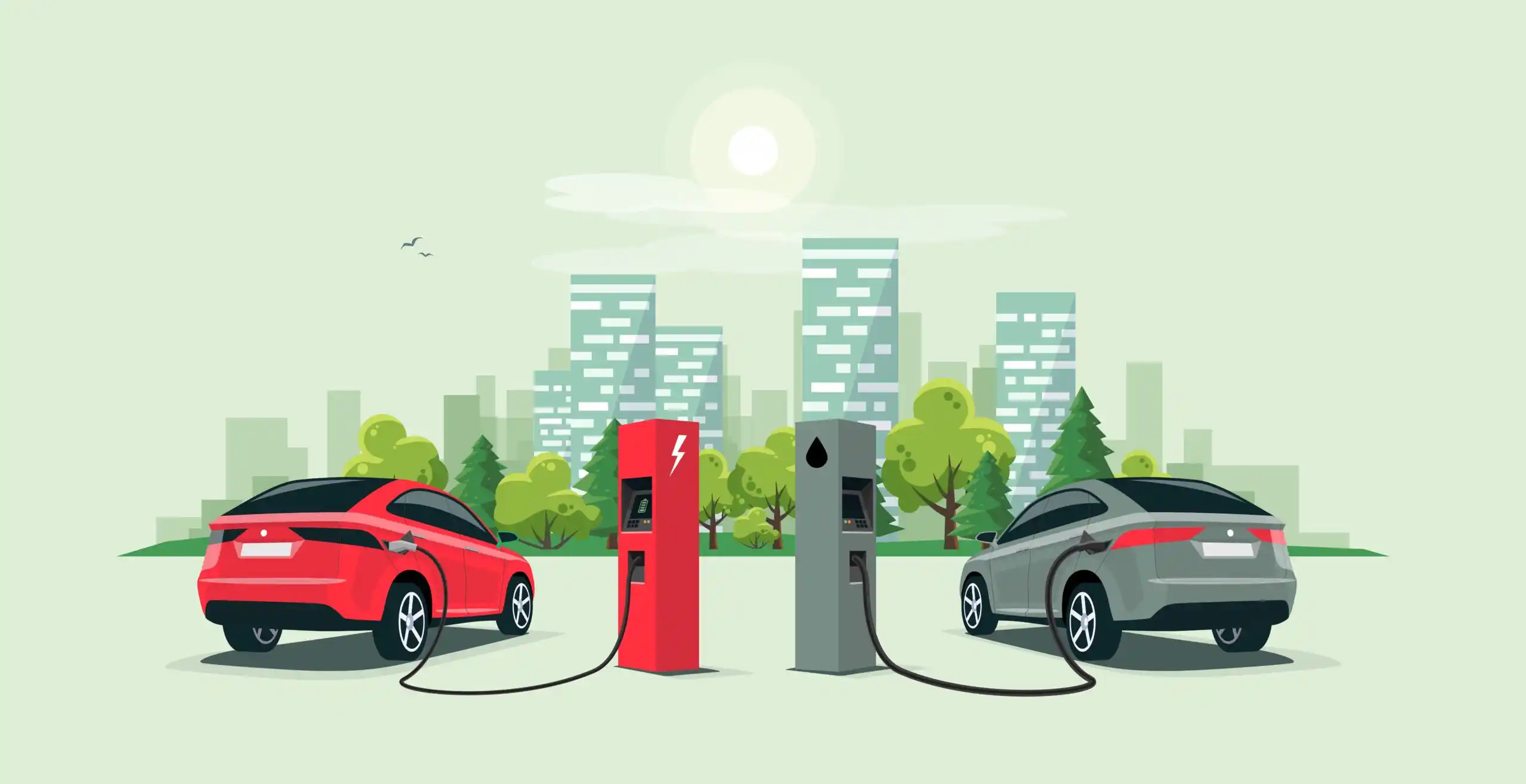 gasoline and electric cars