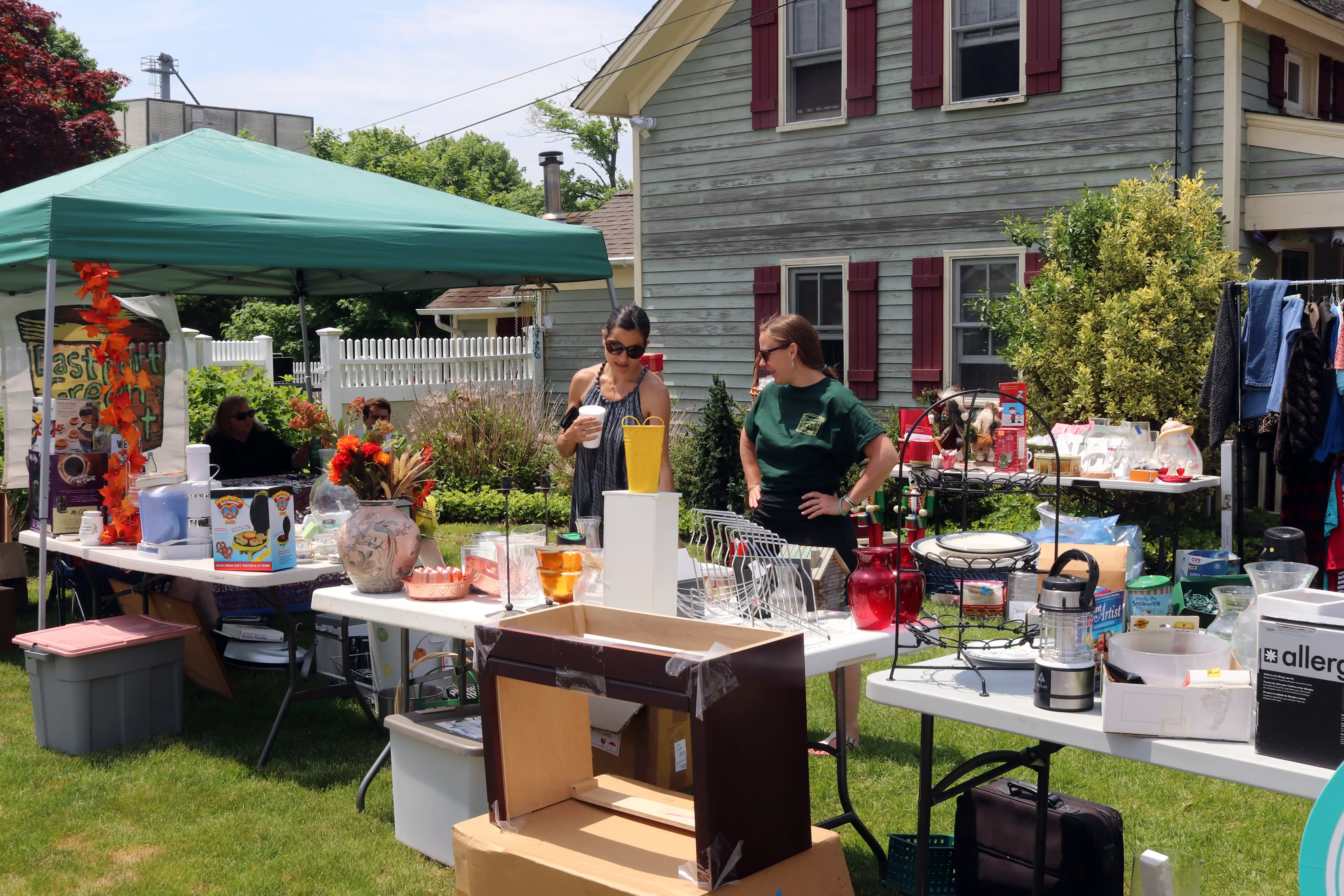 garage sale in front yard