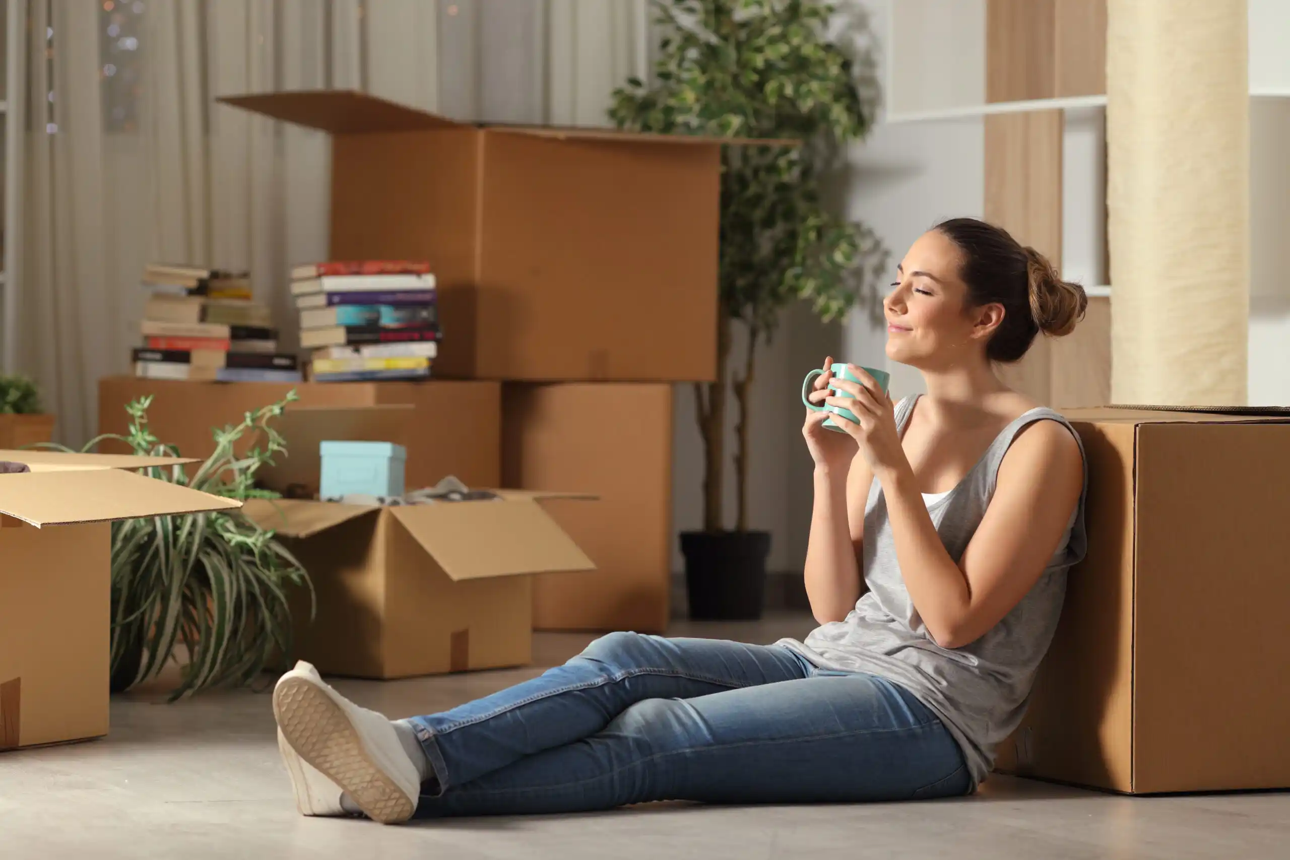Young woman living in her first apartment