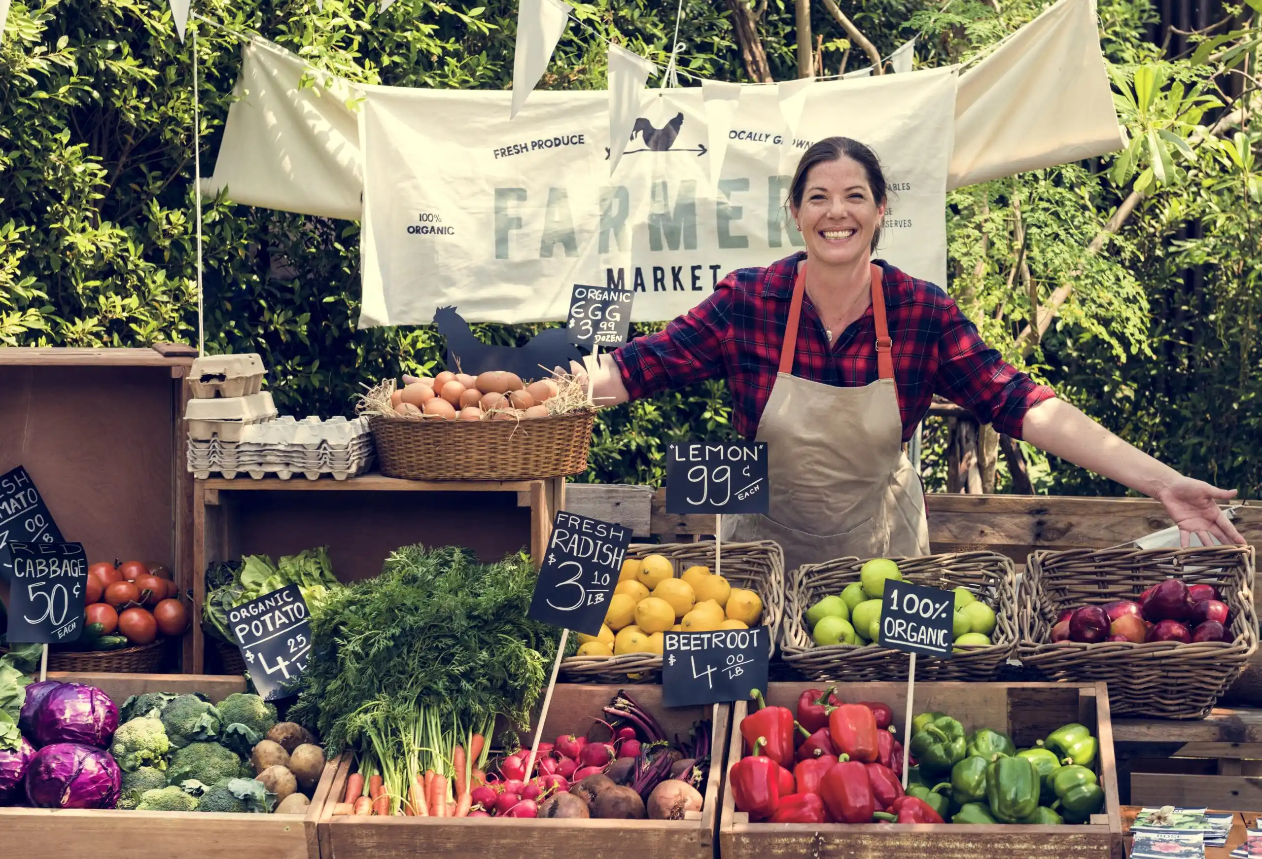 local produce at farmers' market