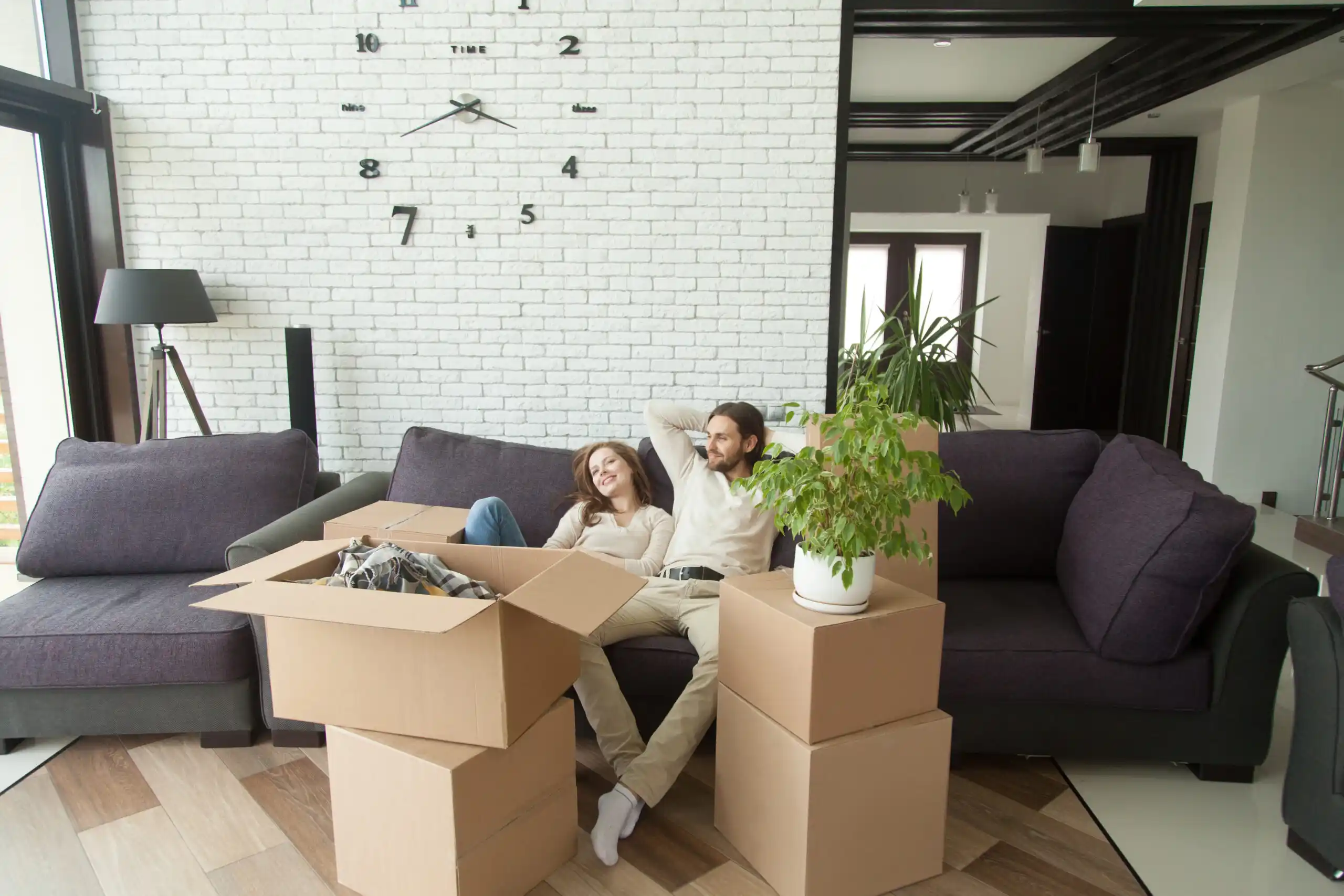 Couple moving into their first apartment