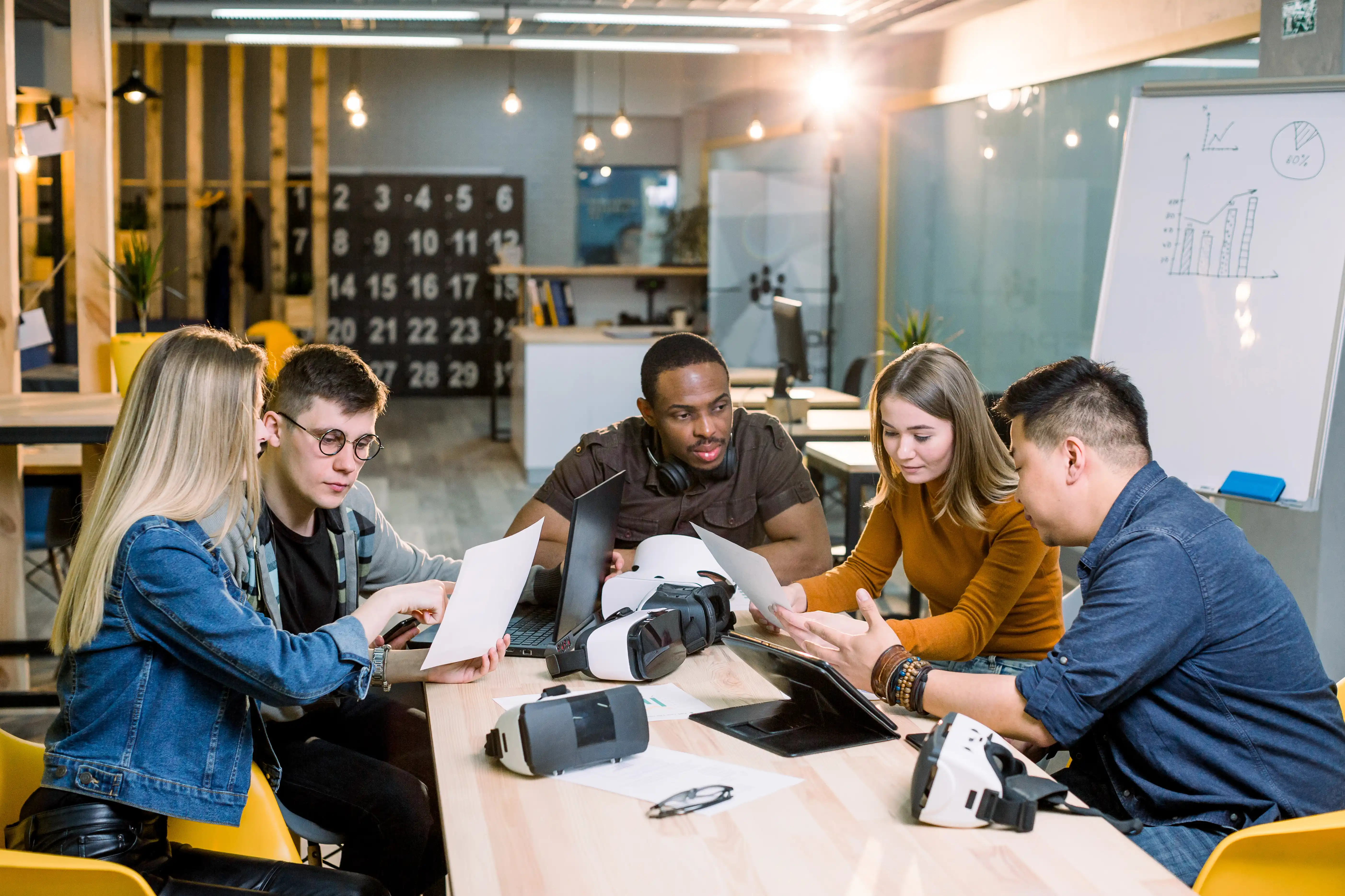 Young tech employees with stock options