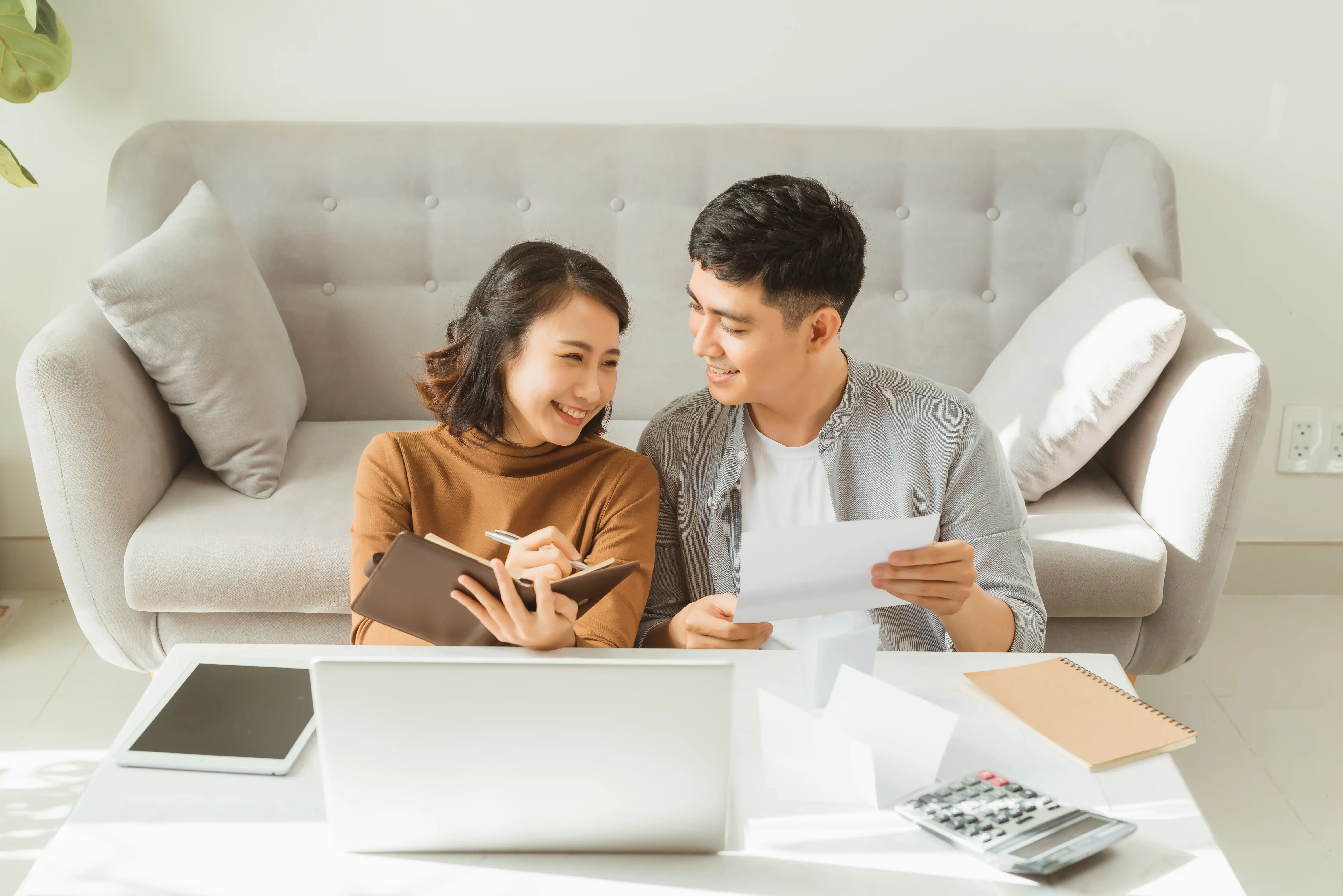 Couple planning their financial future