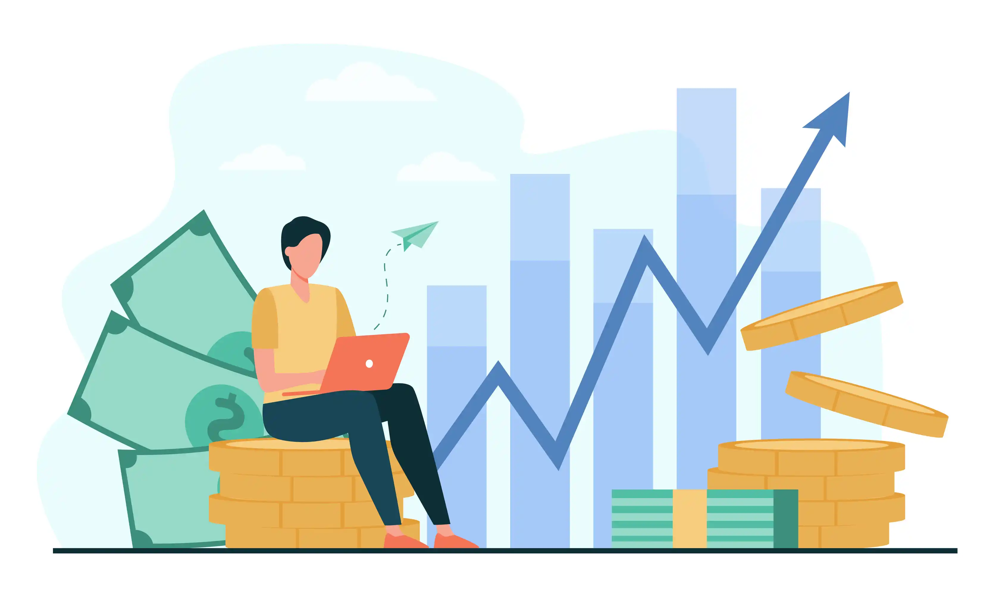 Vector illustration of stock investing