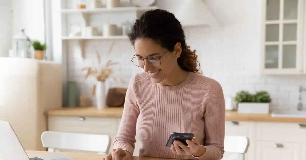 Woman working on her finances